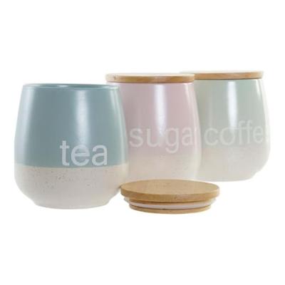 Tin DKD Home Decor Blauw Groen Roze 10 x 10 x 16 cm (3 Stuks) Tin DKD Home Decor Blauw Groen Roze 10 x 10 x 16 cm (3 Stuks)