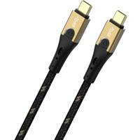 Oehlbach D1C9533 USB-kabel USB 3.2 Gen2 (USB 3.1 Gen2) USB-C stekker, USB-C stekker 3.00 m Zwart/goud - thumbnail
