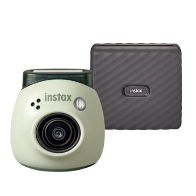 Fujifilm INSTAX PAL digital camera, Pistachio Green + printer Link WIDE, Mocha Gray