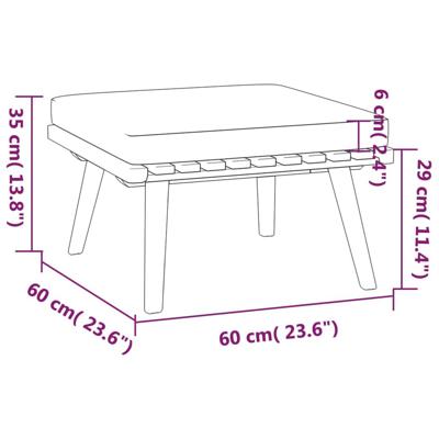 4-delige Loungeset met kussens massief acaciahout - thumbnail