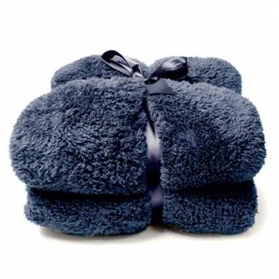 Unique Living Unique Living Plaid Teddy 150x200cm dark blue