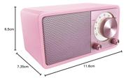 Sangean WR-7 Genuine Mini Radio VHF (FM) Bluetooth Oplaadbaar Pink - thumbnail