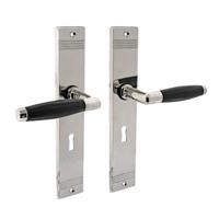 Intersteel Deurkruk Ton Basic op schild sleutelgat 56mm - nikkel glans/zwart - thumbnail