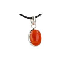 Carneool Hanger in Zilver Ovaal (Model 2) - thumbnail