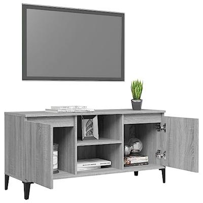 Tv-meubel met metalen poten 103,5x35x50 cm grijs sonoma eiken