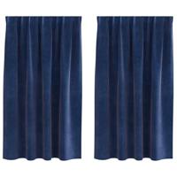 VidaXL Verduisterende gordijnen 2 pcs donkerblauw 140 x 175 cm fluweel - thumbnail