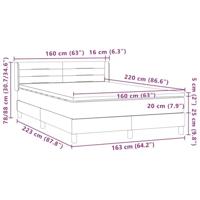 Boxspring met matras fluweel zwart 160x220 cm - thumbnail