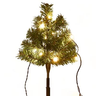 Tuinpadkerstbomen 6 st met warmwitte LED's 45 cm PVC