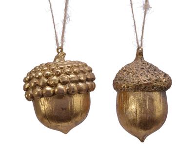 Eikel poly jute hang goud a2 - Decoris