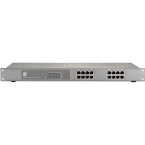 Level One 599013 Gigabit ethernetpoorten (16-poorts Gigabit PoE-Plus Switch, 240 watt)