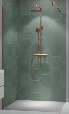 Ben Vivid inloopdouche incl. antikalk 140x200cm geborsteld koper