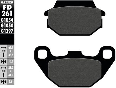 GALFER remblokken "fd261" brake pad fd261 g1054 organic standard