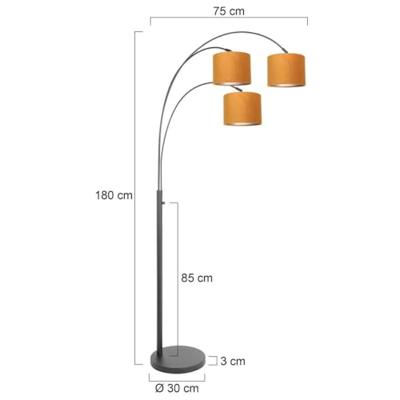 Steinhauer VloerlampSparkled Light zwart met gouden kappen - 3824ZW