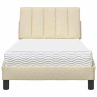 Bed met matras "Hanko" stof crèmekleurig 90x200 cm - thumbnail