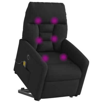 Sta-op-massagestoel elektrisch verstelbaar stof zwart - thumbnail