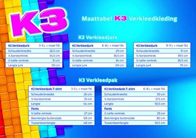 K3 Regenboog Verkleedjurk Blauw 3-5 Jaar - thumbnail