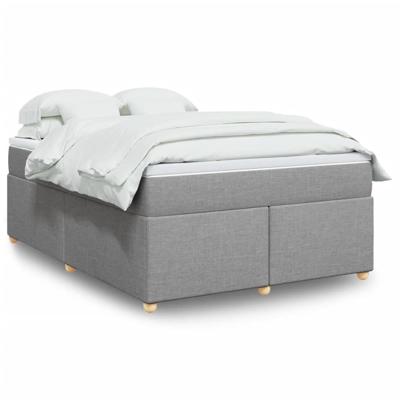 Boxspring met matras stof lichtgrijs 140x200 cm