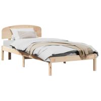 Bedframe met hoofdeinde Bruin 90 x 200 cm Massief grenenhout - thumbnail