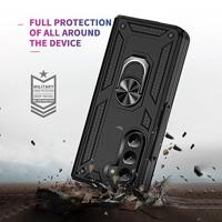 Lunso - Samsung Galaxy Z Fold5 - Armor backcover hoes met ringhouder - Zwart - thumbnail