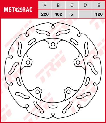 TRW remschijf "mst429rac" rotor mst429rac rigid