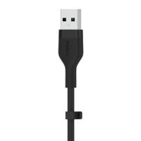 Belkin BoostCharge Flex siliconen USB Type C/A-kabel, USB-IF-gecertificeerde USB-C-laadkabel voor iPhone 16, iPhone 15 Plus/Pro/Pro Max, Samsung Galaxy S24, Pixel, iPad, Nintendo Switch, 1 m, zwart - thumbnail