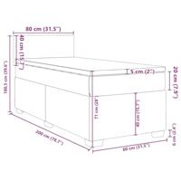 Boxspring met matras stof donkergrijs 80x200 cm - thumbnail