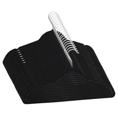 VidaXL 20-delige kledinghangerset anti-slip fluweel zwart VidaXL 20-delige kledinghangerset anti-slip fluweel zwart