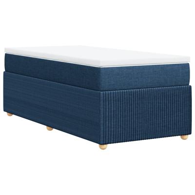 Boxspring met matras stof blauw 90x200 cm