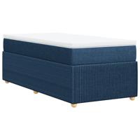 Boxspring met matras stof blauw 90x200 cm - thumbnail