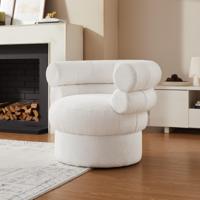 Artistiq Fauteuil 'Merrick' Bouclé, kleur wit - thumbnail