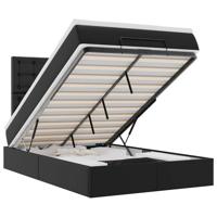 Ottoman bed met matras 120x200cm kunstleer zwart - thumbnail