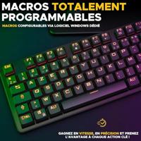 Gamingtoetsenbord - Het G-Lab - KEYZ PLATI. TKL - TKL-formaat - Mechanisch (rode schakelaar) - Laag profiel - RGB - Zwart - thumbnail