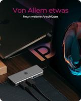 ICY BOX IB-DK4012-CPD Bedraad USB 3.2 Gen 1 (3.1 Gen 1) Type-C Antraciet, Zwart - thumbnail