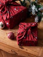 Set van 2 furoshikis Kerstman rood - thumbnail