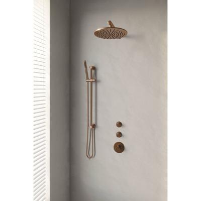 Copper Edition thermostatische inbouw regendouche SET 14, koper geborsteld PVD