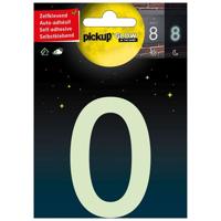 Glow in the dark Nummer 0 - 75 mm zelfklevend. - thumbnail