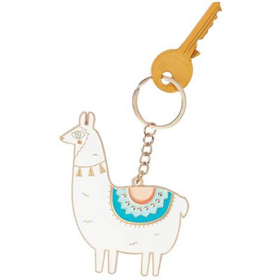 Doiy sleutelhanger Oversized Lama 11,8 cm staal/zink wit/blauw Doiy sleutelhanger Oversized Lama 11,8 cm staal/zink wit/blauw