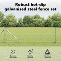 VidaXL Afrasteringspaal zilver 10 x 0,6 m (50 mm gaas) staal - thumbnail