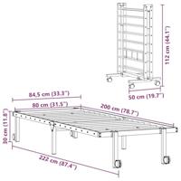 Bedframe zonder matras opvouwbaar 80x200 cm staal zwart - thumbnail