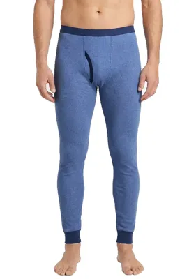 Pantalon, blauwe streep, M2000 - Stevige lange heren onderbroek