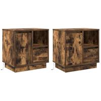 Nachtkastje 2 pcs Gerookt eiken 50 x 34.5 x 50 cm. Bewerkt hout - thumbnail
