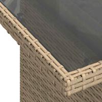 7-delige Loungeset met kussens poly rattan beige - thumbnail