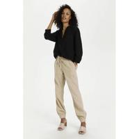 Kaffe regular fit joggingbroek zand - thumbnail