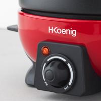 HKoeNIG ALP1800 - Elektrische fondue 6 personen - 2L - 800W - Regelbare thermostaat 25°C tot 190°C - Afneembare pan - Rood en zwart - thumbnail
