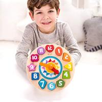 Classic World world houten leerklok met vormen tic-tac, 15dlg. - thumbnail