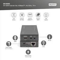 Digitus DS-55500 Extender (verlenging) HDMI Via netwerkkabel RJ45 70 m - thumbnail