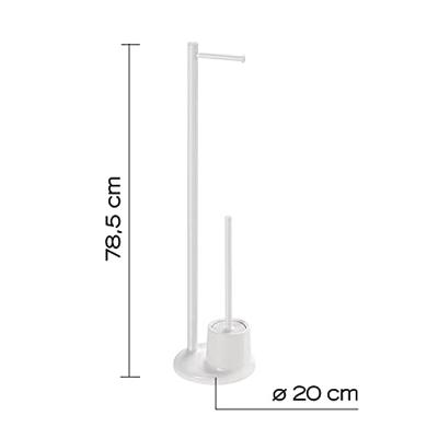 Toiletborstelhouder Sapho White Line Vrijstaand met Toiletrolhouder Wit Sapho Toiletborstelhouder Sapho White Line Vrijstaand met Toiletrolhouder Wit Sapho