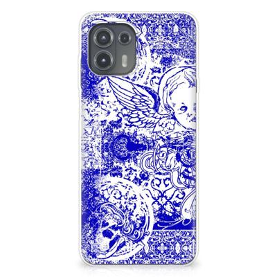 Silicone Back Case Motorola Edge 20 Lite Angel Skull Blauw