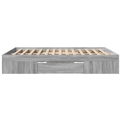 Bedframe zonder matras 160x200 cm spaanplaat grijs Sonoma