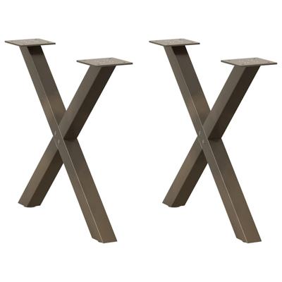 Salontafelpoten 2 st X-vormig 60x(42-43) cm staal naturel